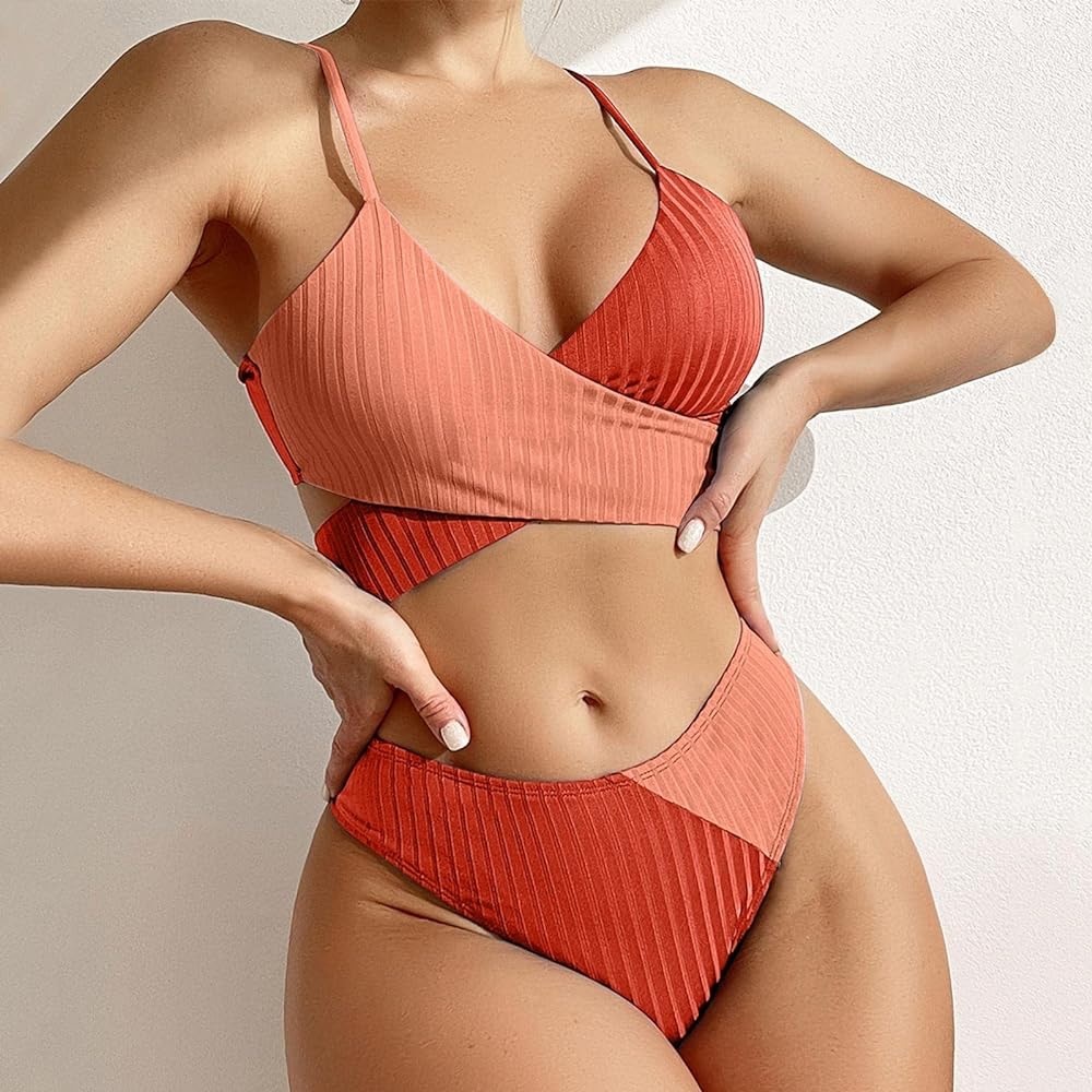 Ribbed Splice Wrap Bikini